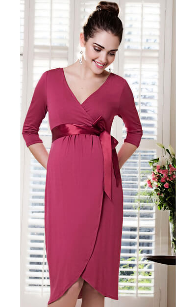 Tulip Maternity Dress (Raspberry Crush) by Tiffany Rose