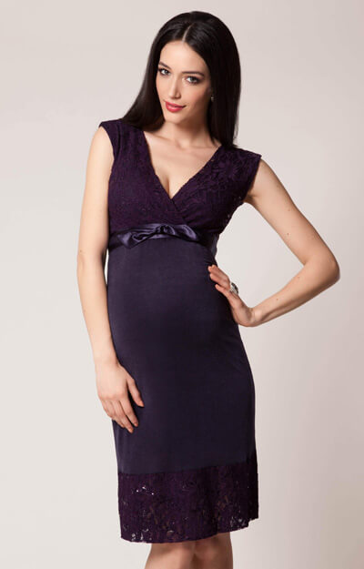 Twilight Lace Maternity Dress (Blackberry) by Tiffany Rose