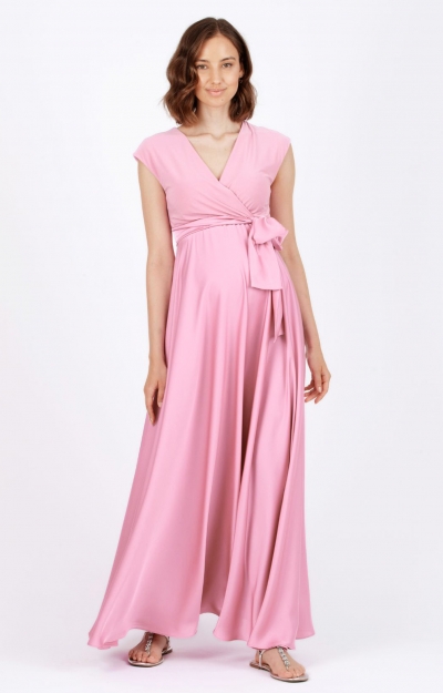 Lucrezia Satin Maternity and Nursing Dress by Tiffany Rose