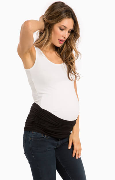 Sabine Seamless Pregnancy Belly Band (Black) by Tiffany Rose