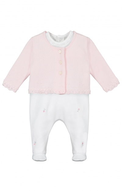 Annabel Baby Girls Babygrow & Cardigan Set (Pale Pink) by Tiffany Rose