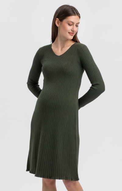Bianca Ribbed Knit Maternity Dress by Tiffany Rose