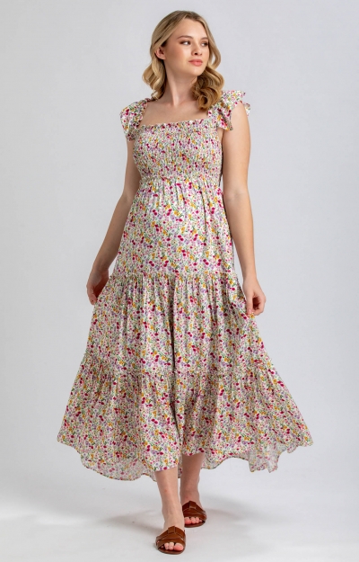 Chloe Cotton Maxi Maternity Dress (Sun-Kissed) by Tiffany Rose
