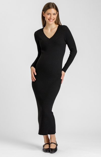 Cara Ribbed Knit Maternity Dress by Tiffany Rose