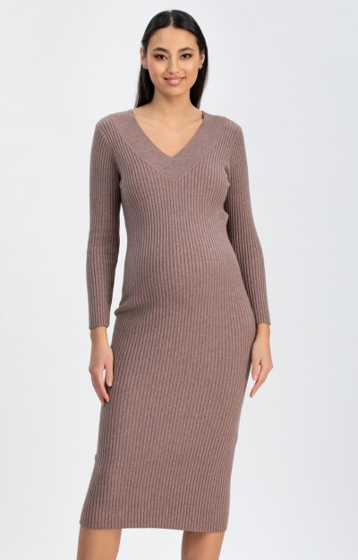 Cara Ribbed Knit Maternity Dress by Tiffany Rose