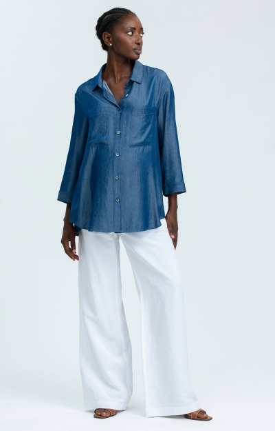 Erica Maternity Shirt (Avion Blue) by Tiffany Rose