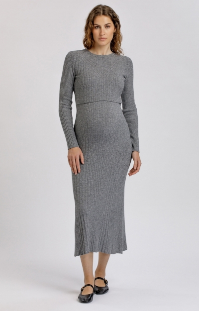 Gemma Ribbed Knit Nursing Dress by Tiffany Rose