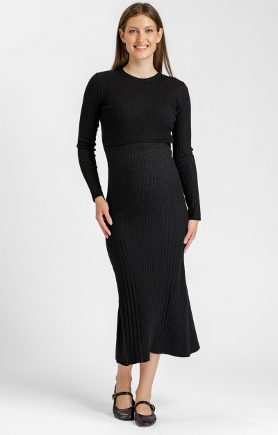 Gemma Ribbed Knit Nursing Dress by Tiffany Rose