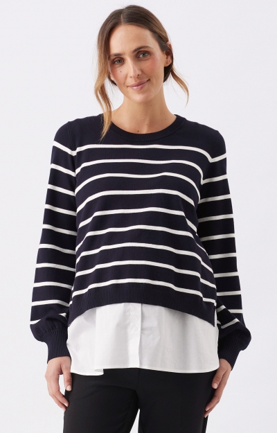 Anna Detachable Nursing Knit (Midnight/White) by Tiffany Rose