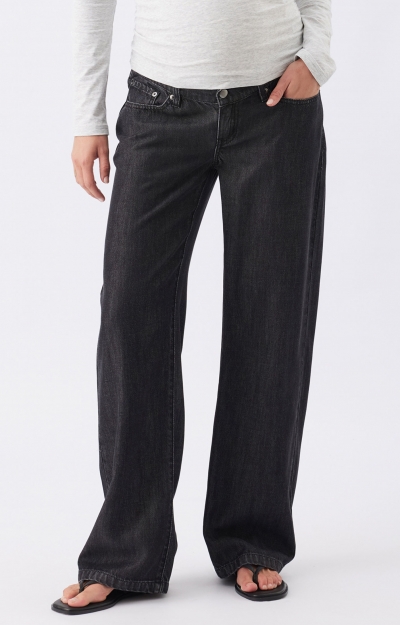 Billie Elastic Waist Maternity Jean (Black) by Tiffany Rose