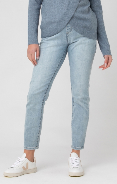 Denim Maternity Jogger (Light Blue) by Tiffany Rose