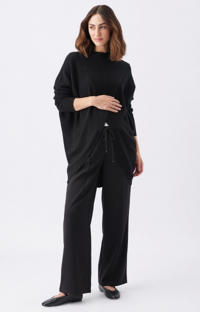 Hallie Cross Over Knit (Black) by Tiffany Rose