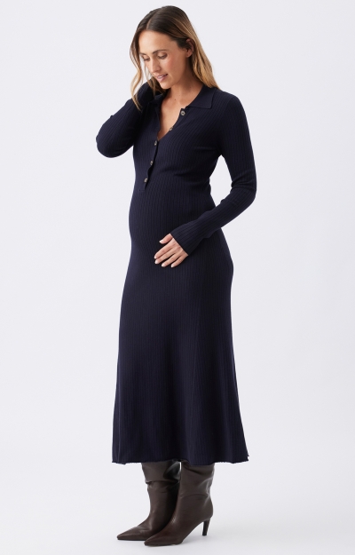 Hollie Polo Knit Dress (Midnight) by Tiffany Rose