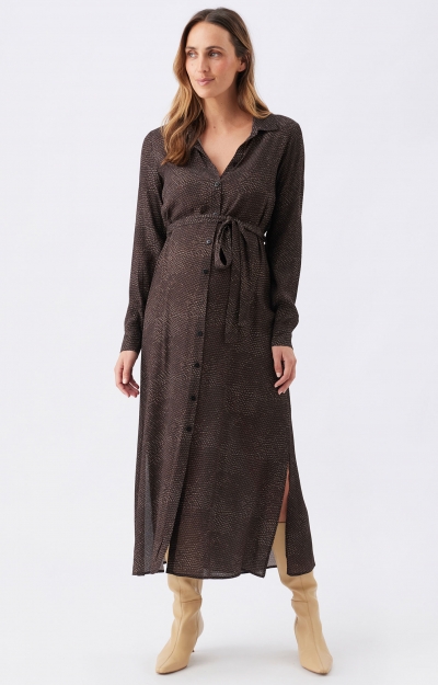 Helena Shirt Dress (Chocolate) by Tiffany Rose