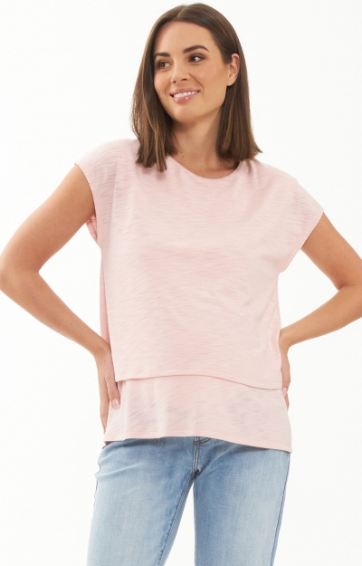 Jazmin Nursing Tee (Soft Pink) by Tiffany Rose