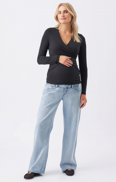 Luxe Knit Embrace Nursing Top (Black) by Tiffany Rose
