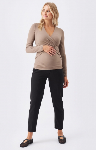 Luxe Knit Embrace Nursing Top (Mocha) by Tiffany Rose