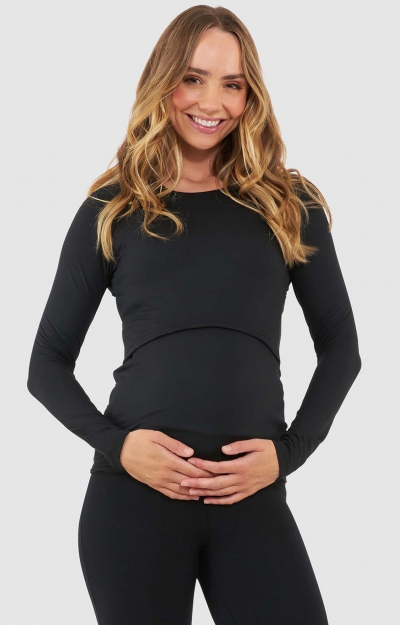 Luxe Knit Nursing Top (Black) by Tiffany Rose