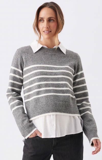 Montana Knit (Grey Marle/White) by Tiffany Rose
