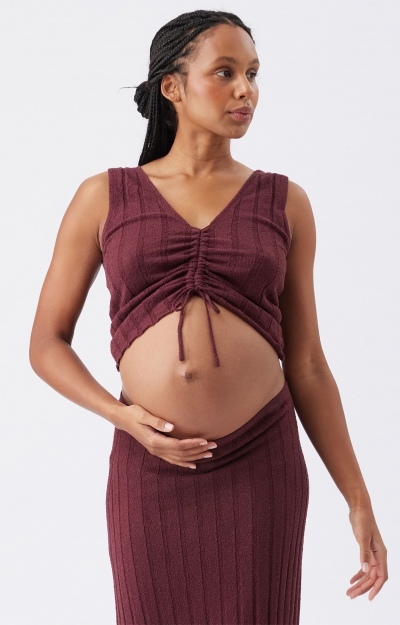 Misha Rib Knit Tank (Maroon) by Tiffany Rose