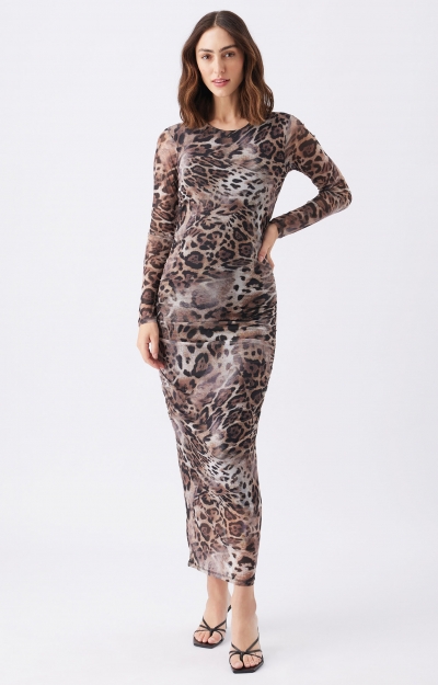 Savannah Mesh Dress (Latte) by Tiffany Rose