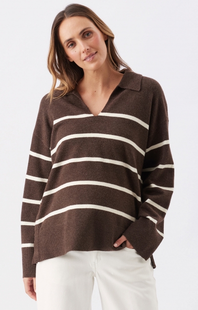 Scout Nursing Knit (Chocolate/White) by Tiffany Rose