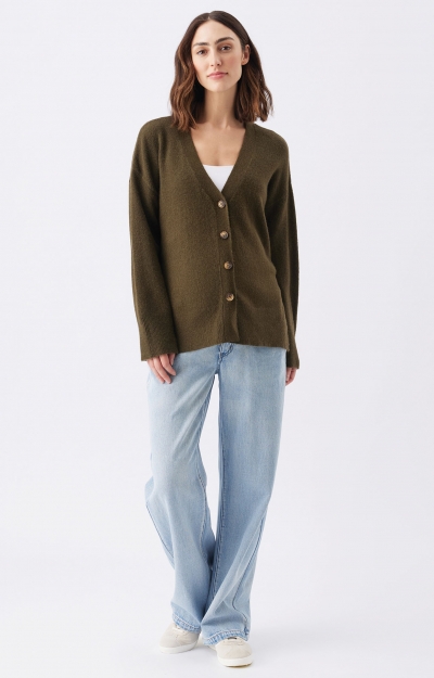 Tully Knit Cardigan (Khaki) by Tiffany Rose
