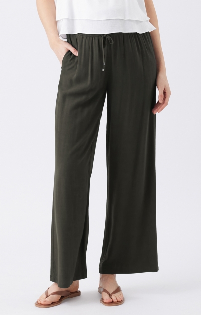 Wide Leg Tencel Pant (Olive) by Tiffany Rose