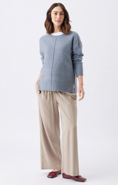 Wide Leg Tencel Pant (Taupe) by Tiffany Rose