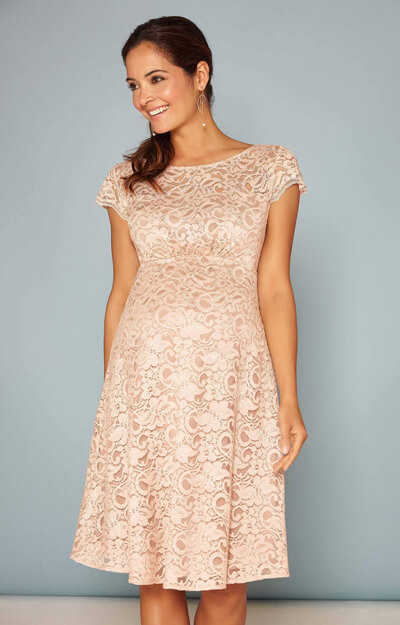 Viola Maternity Lace Dress in Blush by Tiffany Rose