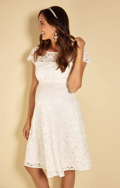 Viola Maternity Lace Dress Ivory by Tiffany Rose