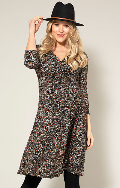 Willow Maternity and Nursing Dress Cocoa Orange by Tiffany Rose