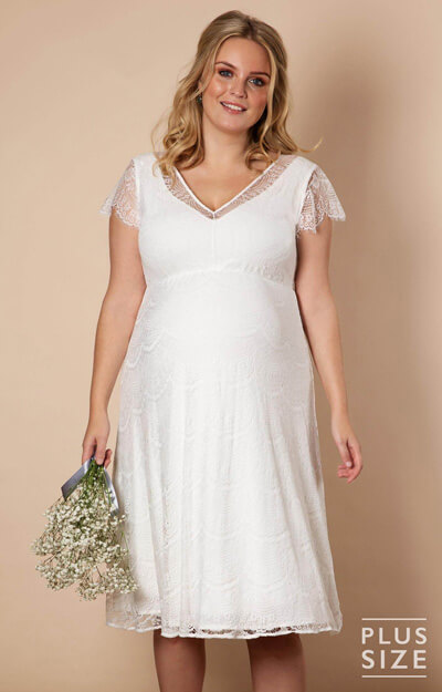 Robe de Mariée Maternité Kristin Plus Size Blanc Ivoire by Tiffany Rose