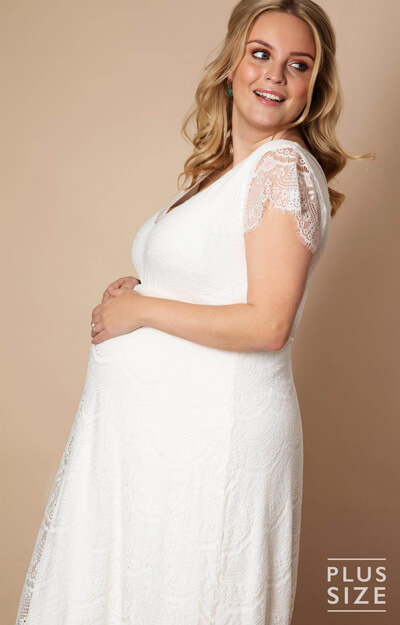 Kristin Plus Size Maternity Wedding Dress Ivory White - Maternity ...