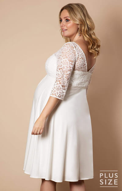 Lucia Plus Size Maternity Wedding Dress Short Ivory White - Maternity ...