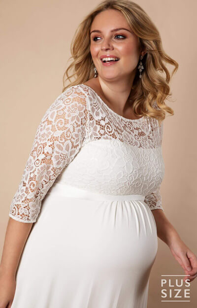 Lucia Plus Size Maternity Wedding Gown Long Ivory White - Maternity ...
