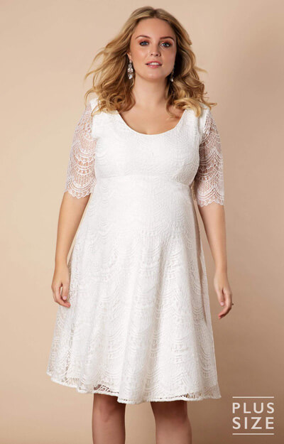 Verona Plus Size Maternity Wedding Dress Short Ivory White by Tiffany Rose