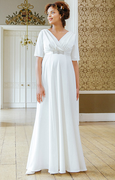 Zoey Maternity Wedding Gown Satin Ivory by Tiffany Rose