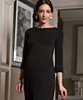 Adele Maternity Sequin Shift Dress Black by Tiffany Rose