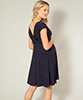 Alessandra Maternity Dress Polka Dot Navy Taupe by Tiffany Rose