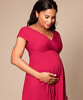 Alessandra Maternity Dress Short Rich Raspberry Pink by Tiffany Rose
