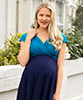 Alessandra Maternity Dress Short Turquoise Blue by Tiffany Rose
