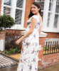 Umstands-Maxikleid Alana in Japanischer Garten Print by Tiffany Rose