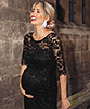 Amelia Lace Maternity Dress Short (Black) by Tiffany Rose