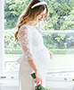 Amelia Lace Maternity Wedding Dress Long (Ivory) by Tiffany Rose