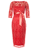 Amelia Lace Maternity Dress Short (Hot Mandarin) by Tiffany Rose