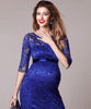 Amelia Maternity Lace Dress Short Royal Blue by Tiffany Rose