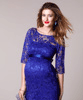 Amelia Maternity Lace Dress Short Royal Blue by Tiffany Rose