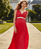 Anastasia Maternity Gown Long Sunset Red by Tiffany Rose