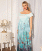 Robe de Grossesse Épaules Dénudées Aria Longue Dégradé Aqua by Tiffany Rose